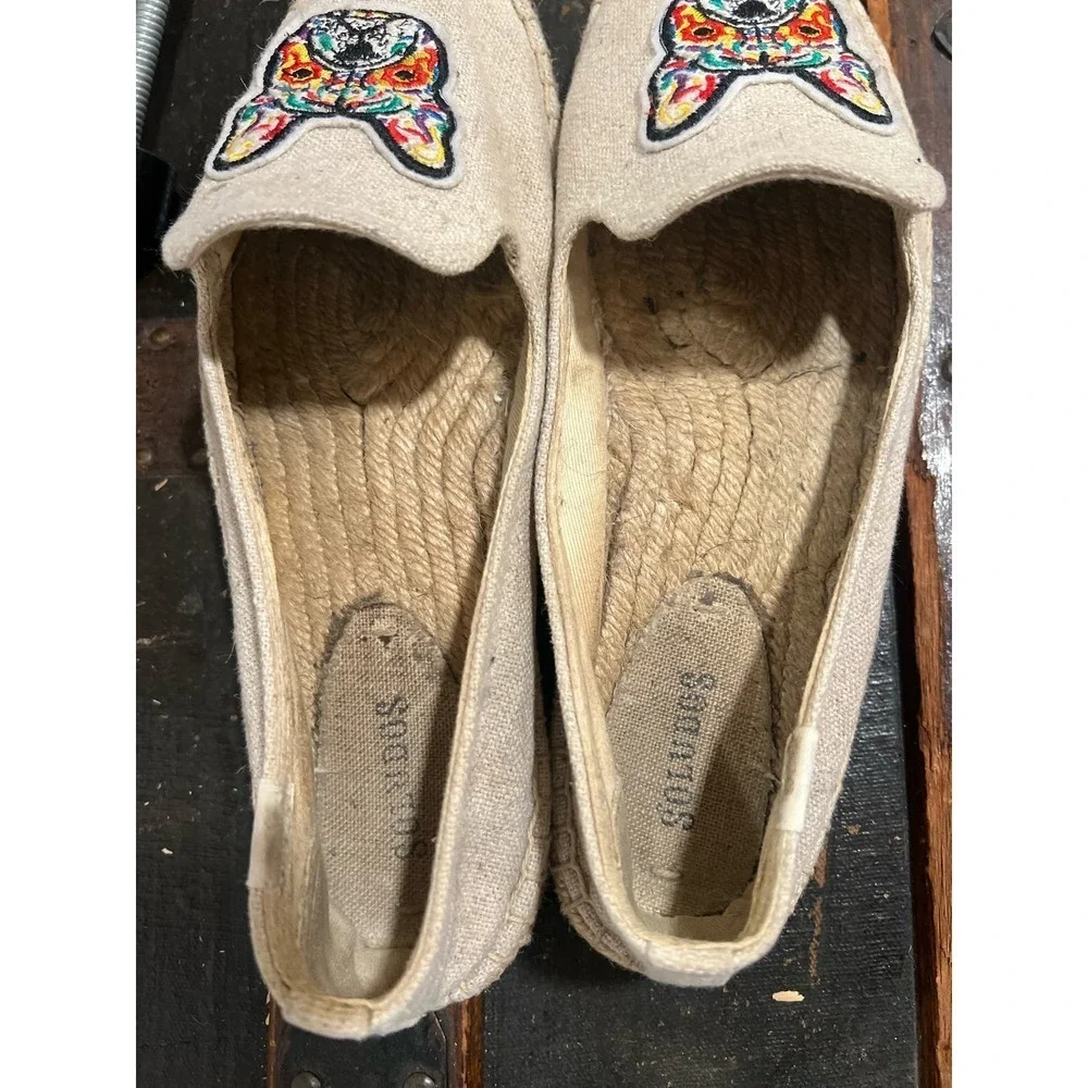 Soludos Women's Frenchie Embroidered Platform Espadrille Flats 10